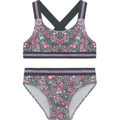 Bikini W. Contrast Straps AOP