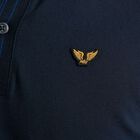 Long sleeve polo peached pique