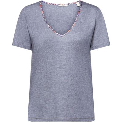 CLL vneck dtail tee ss