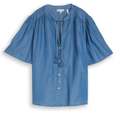 1051078 Blouse with denim look