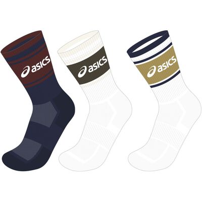 3 PACK ASICS LOGO CREW SOCK