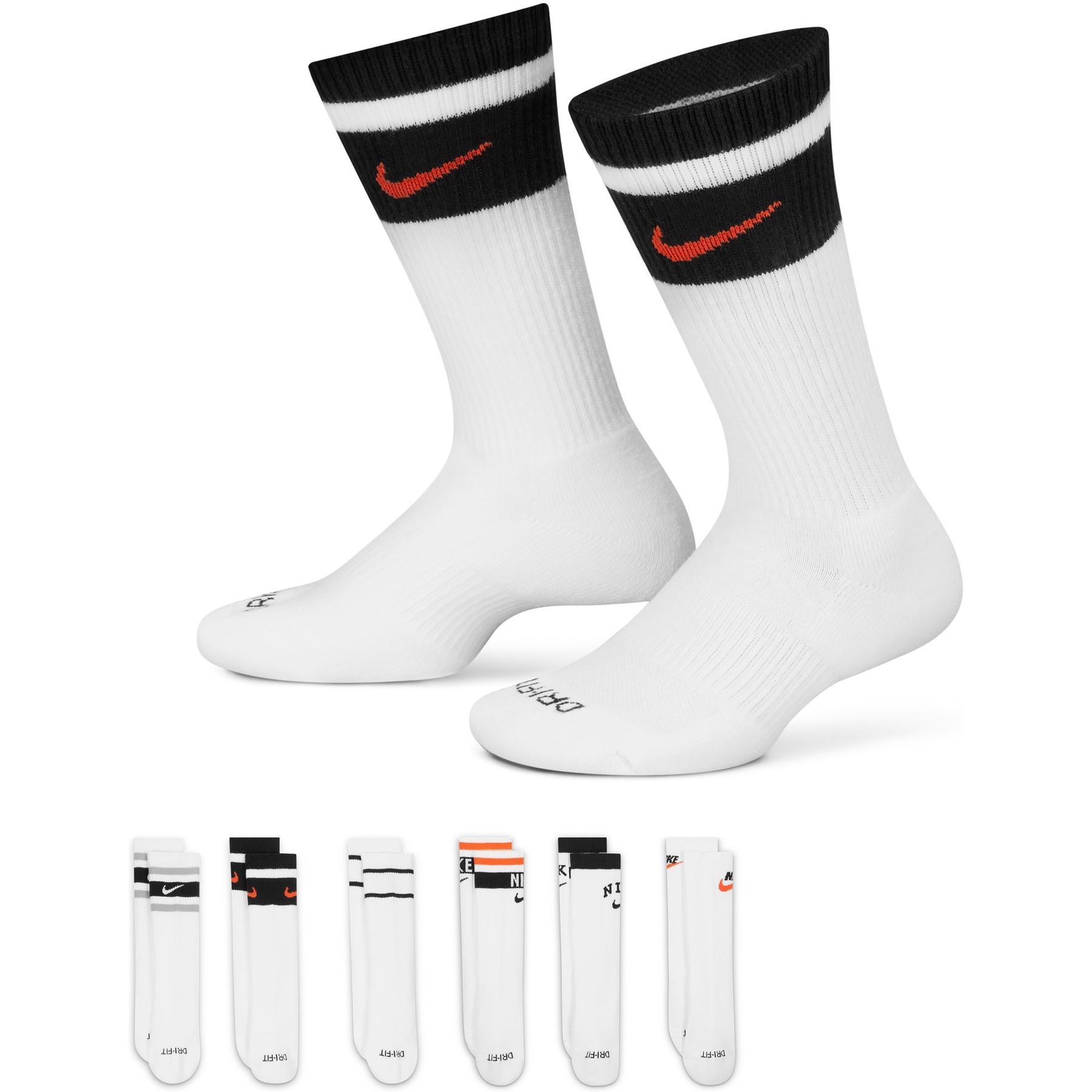 Nike Everyday Plus Cushioned Crew Socks (6 Pairs) Nike Everyday Plus Cushioned Crew Socks (6 Pairs)