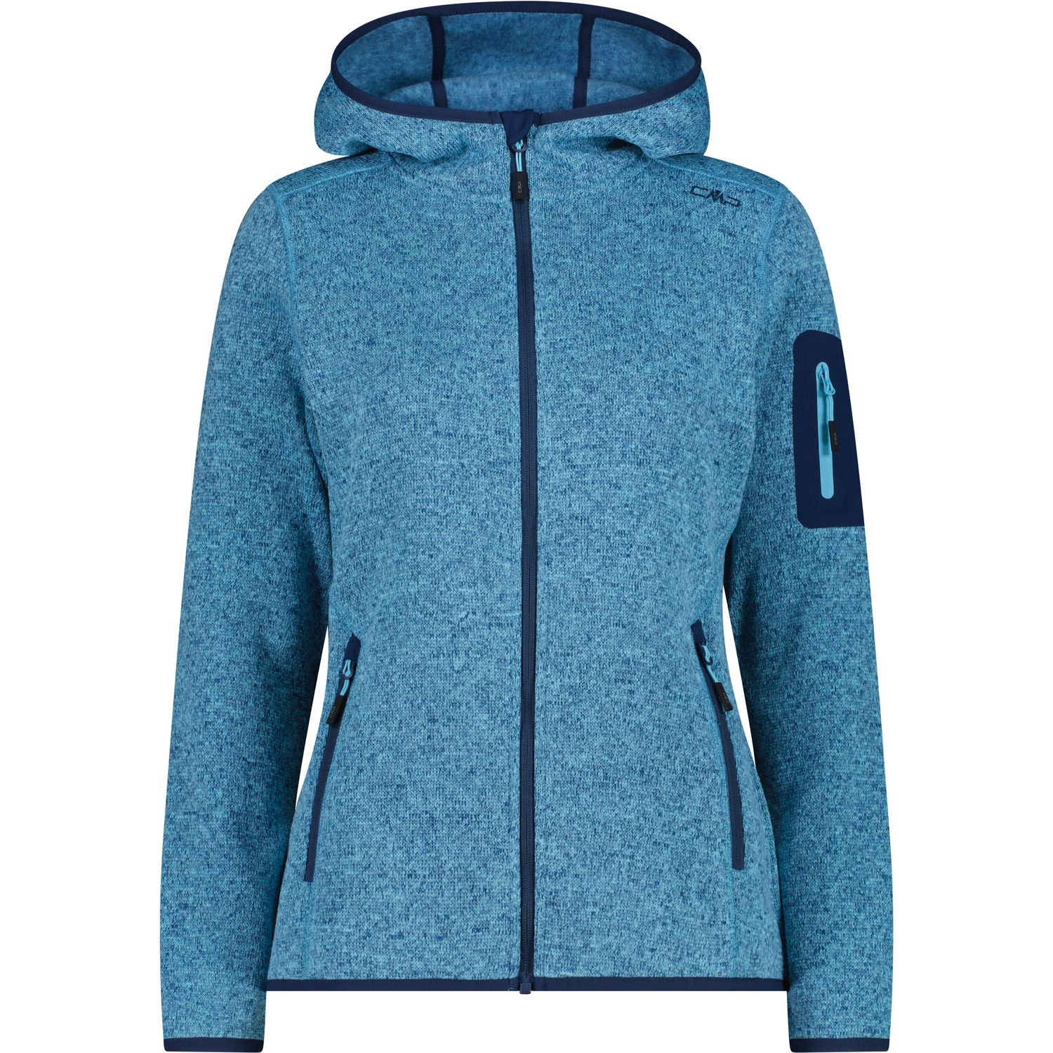 Knitted Melange Hoody Woman 3H19826 Knitted Melange Hoody Woman 3H19826
