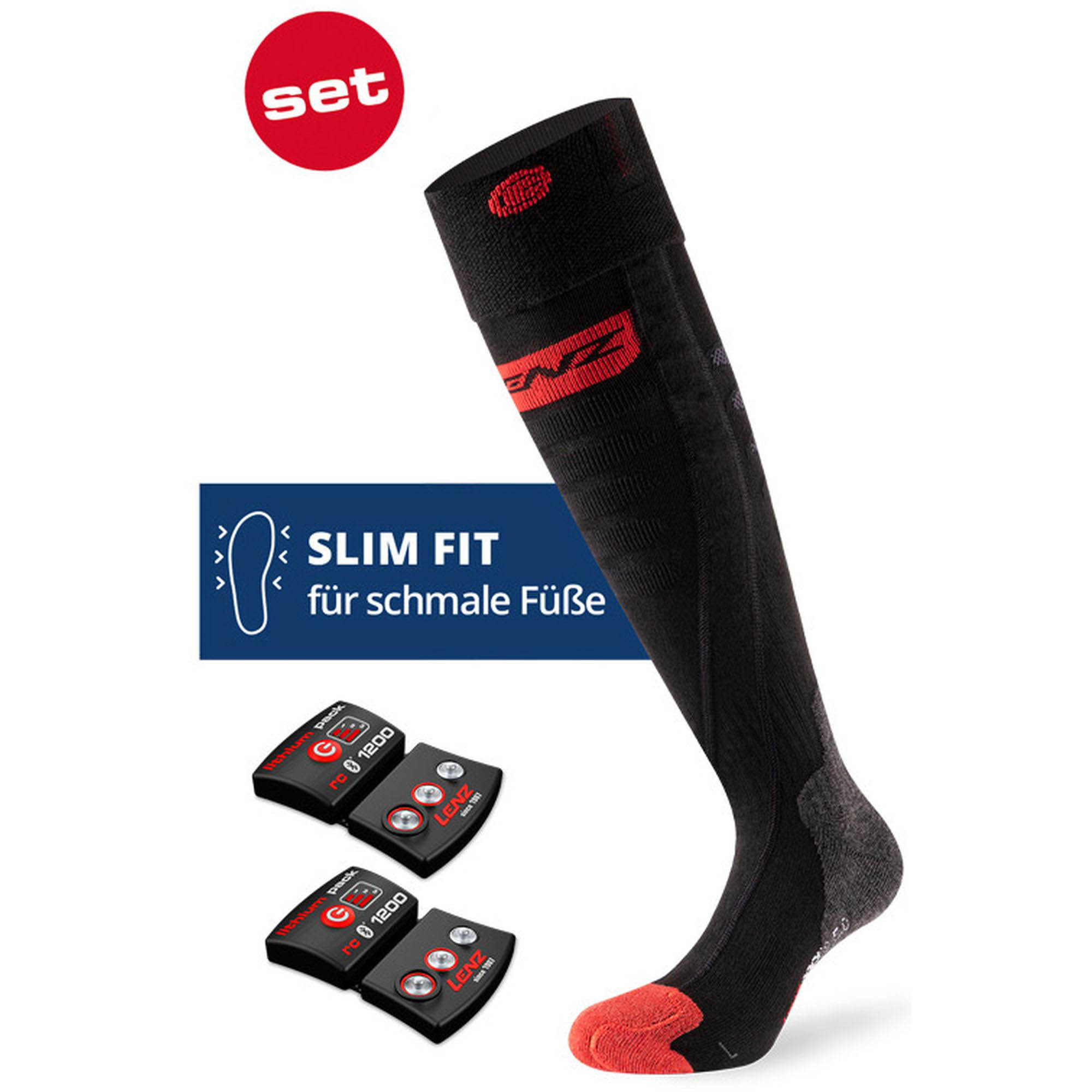 Set Lithium Pack rcB 1200 + Heat Sock 5.0 Toe Cap Slim Fit Set Lithium Pack rcB 1200 + Heat Sock 5.0 Toe Cap Slim Fit