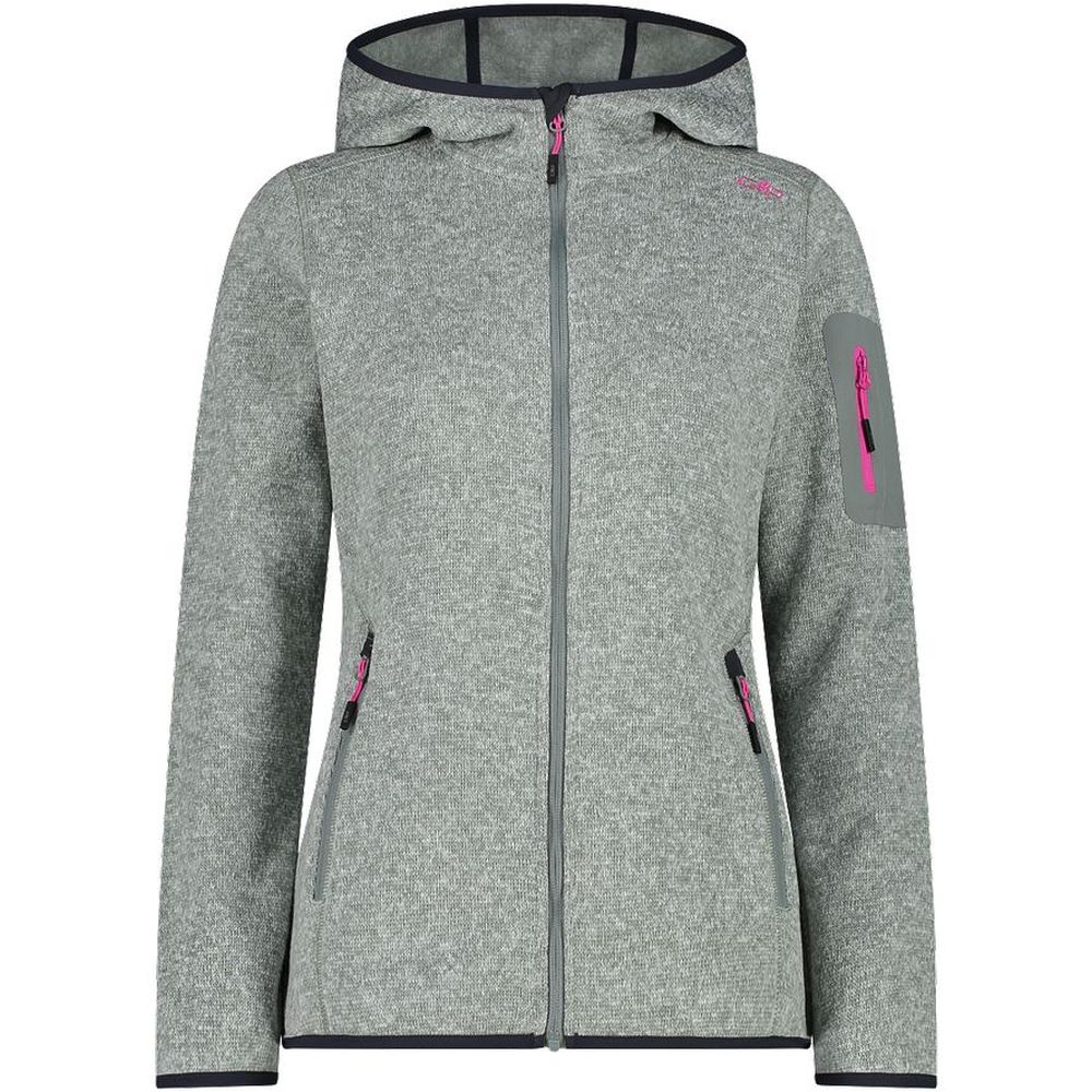 Knitted Melange Hoody Woman 3H19826 Knitted Melange Hoody Woman 3H19826