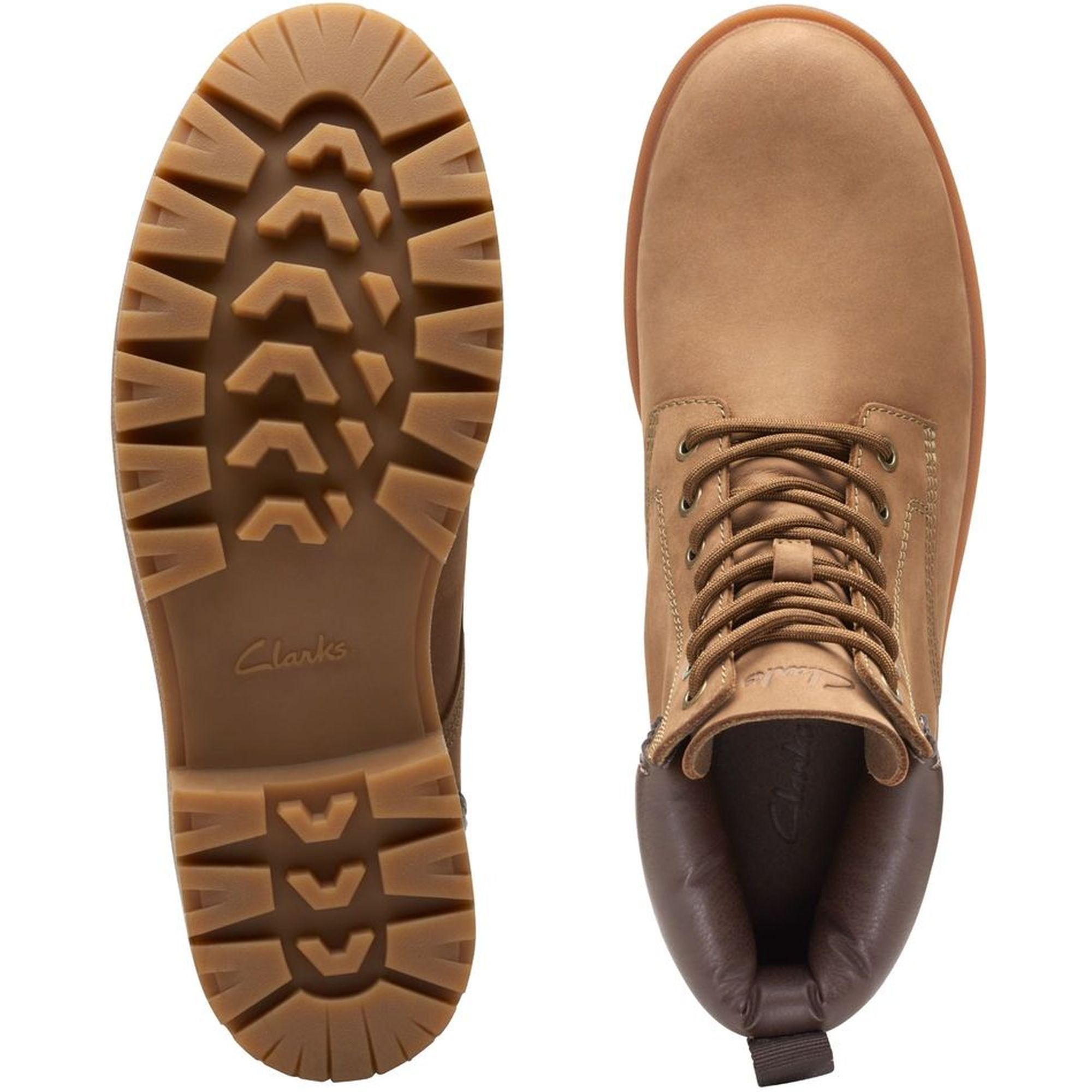 Mens Clarks Rossdale High Gore Tex Boots. Dark Sand  26173499 Clarks ROSSDALE HI GTX Dark Sand Nubuck Leather Gore Tex  main image 2