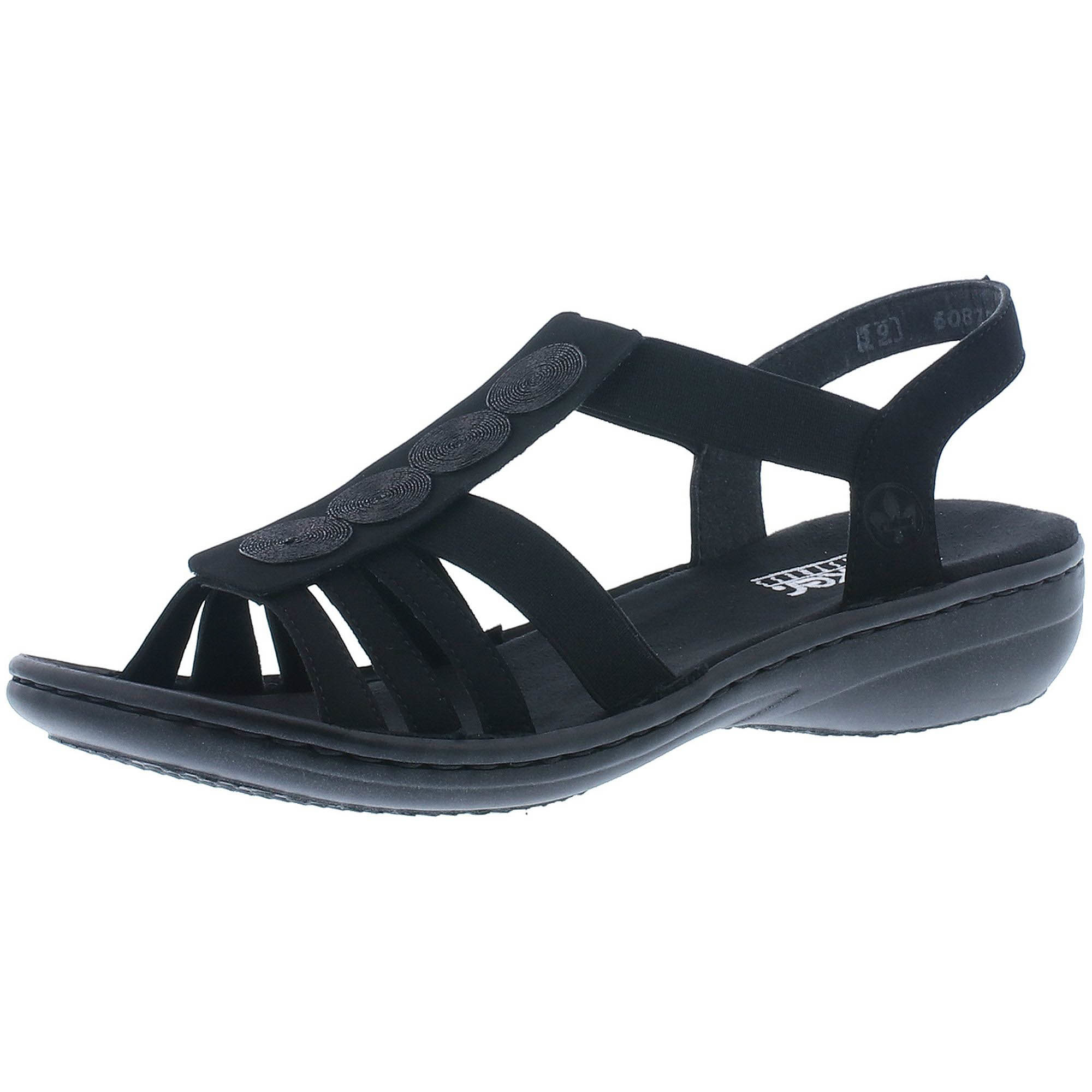 Rieker Damen Frühjahr/Sommer 60870 Sandalen, Schwarz (Schwarz 00), 42
