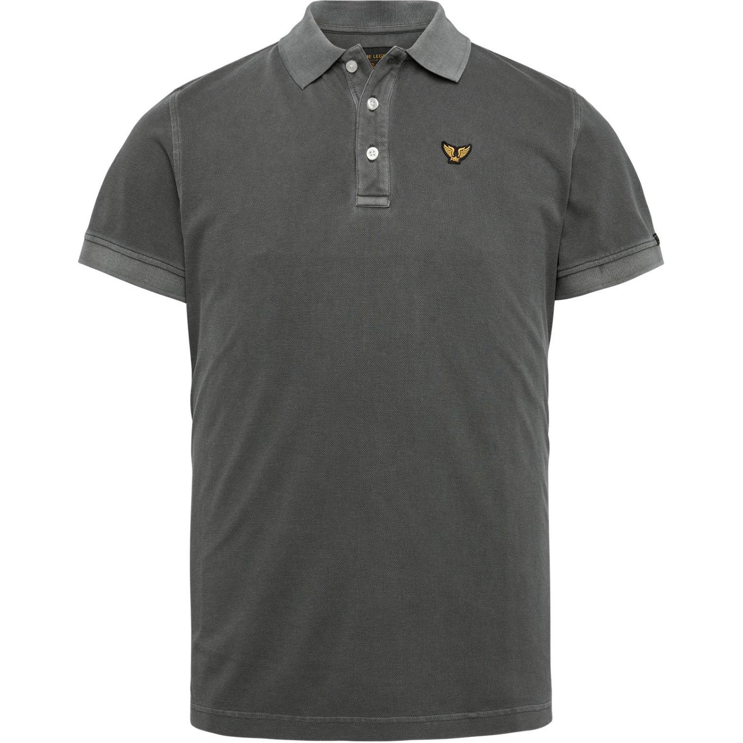 Short sleeve polo garment dyed pique