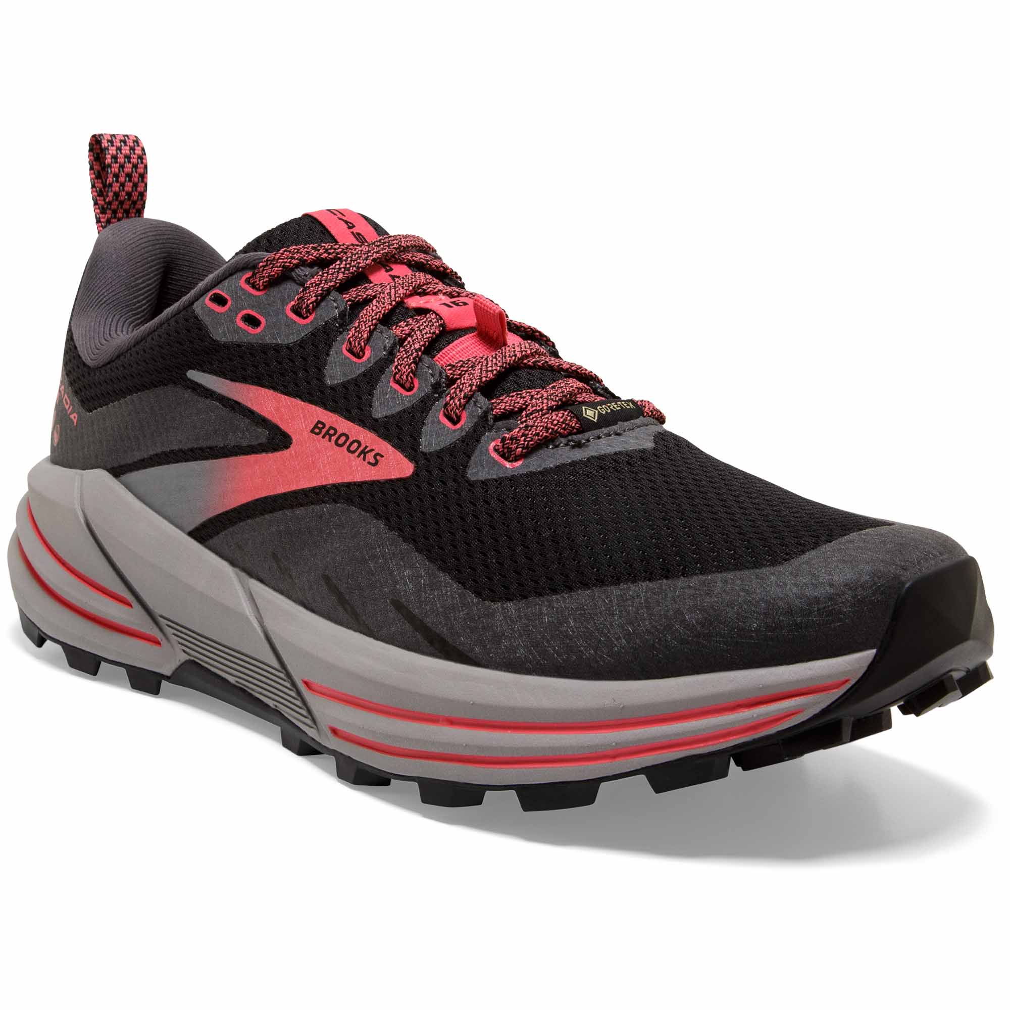 Brooks Cascadia 16 GTX W Laufschuhe black/black pearl/coral jetzt bei