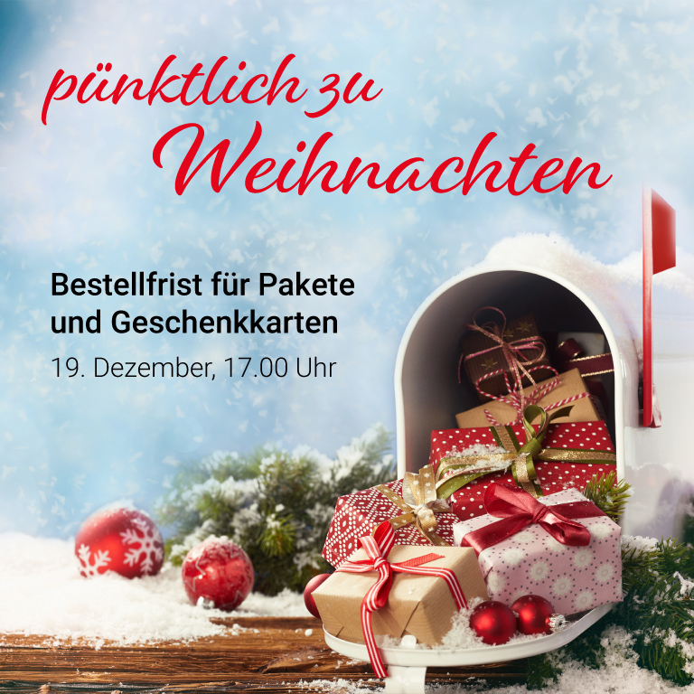 Versandinformationen Weihnachten