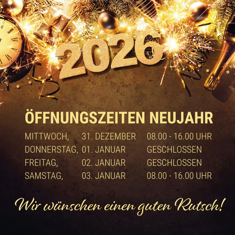 &Ouml;ffnungszeiten Neujahr